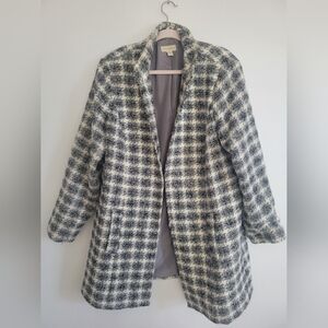 Appleseed's Black and White Plaid Teddy Jacket